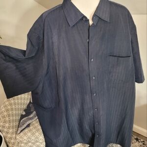 Harbor Bay Button Down shirt. Black With Square Pattern. Size 2XL